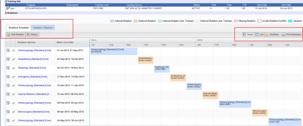 DEC rotation schedule